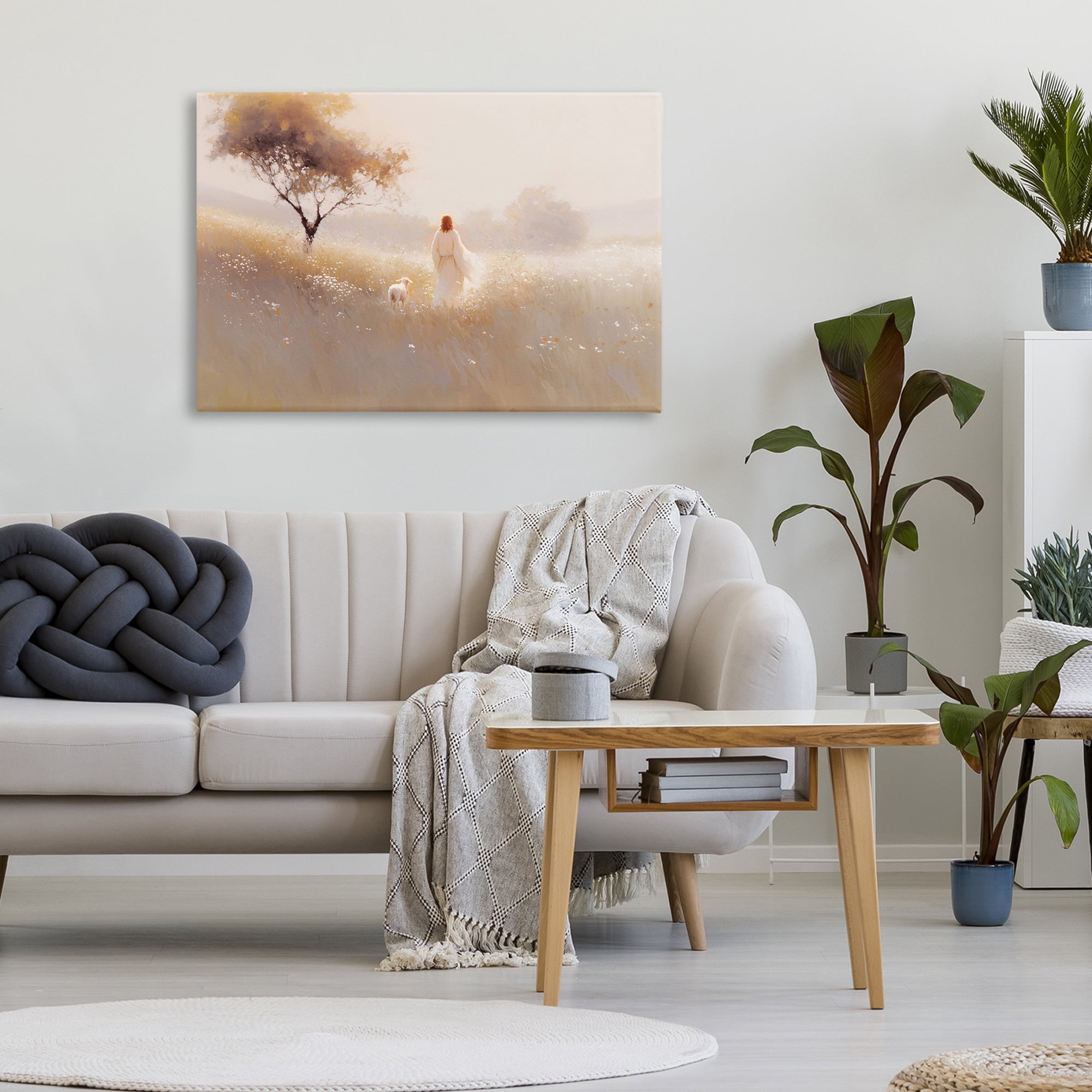 Stupell Industries Spiritual Shepherd & Lamb Canvas Wall Art, design by Jacky Ngan