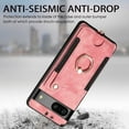 thumbnail image 3 of Wallet Case for Google Pixel 8, Ring Holder Kickstand Retro Premium Leather Credit Card Holder [ RFID Blocking ] Case with Wrist Strap Back Magnetic Clasp Flip for Google Pixel 8, Pink, 3 of 14