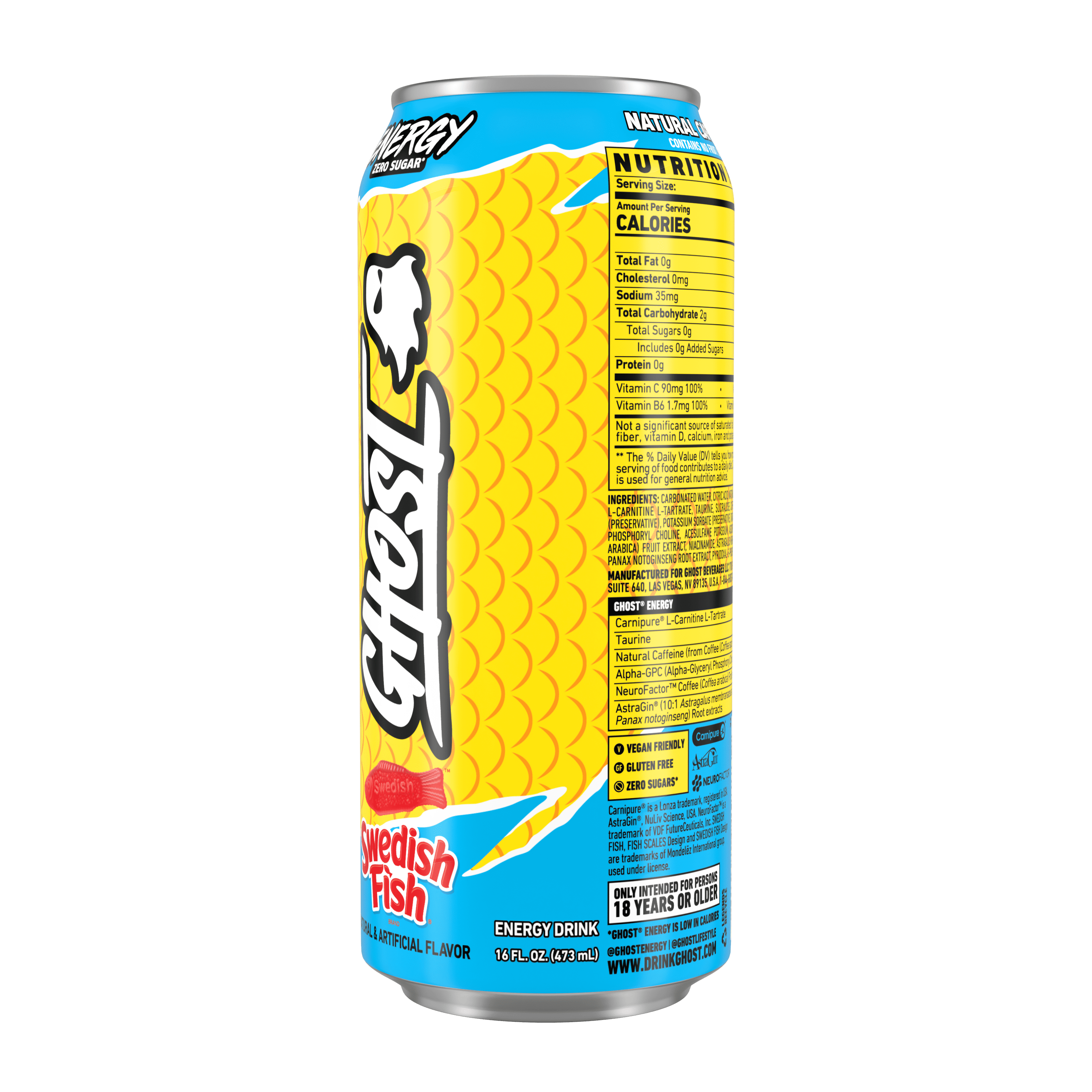GHOST® ENERGY Zero Sugars Energy Drink, SWEDISH FISH®, 200mg