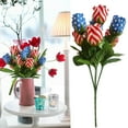 thumbnail image 6 of XGFHYJEH 4th of July Artificial Flowers Patriotic Red Blue White Flowers Fake Floral Arrangement for Independence Day Party Home Decor Veterans Memorial Day Indoor Table Centerpiece, 6 of 7