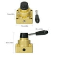 thumbnail image 2 of Amdohai 1/4-inch Pneumatic Rotary Lever Hand Valve 4 Way 3 Position Air Hand Valve Pneumatic Air Control, 2 of 4