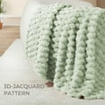 thumbnail image 6 of Whale Flotilla 60"x 80" Twin Size Blanket for Bed with Expanded 3D-Jacquard Pattern, Fuzzy Soft Cozy Exquisite Blankets or All Season, Warm and Fluffy, Sage Green, 6 of 10