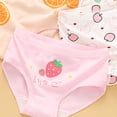 thumbnail image 5 of Quealent Kid Toddler Girl Cotton Briefs Baby Panties Infant Underwear Children 4 Pcs Set Soft Breathable Cute Print Underpants Red for Size 6-8 Years, 5 of 5