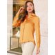 thumbnail image 2 of Camisa de trabajo de manga larga con blusa elegante con cuello en V de oficina para mujer Bronce L, 2 of 6