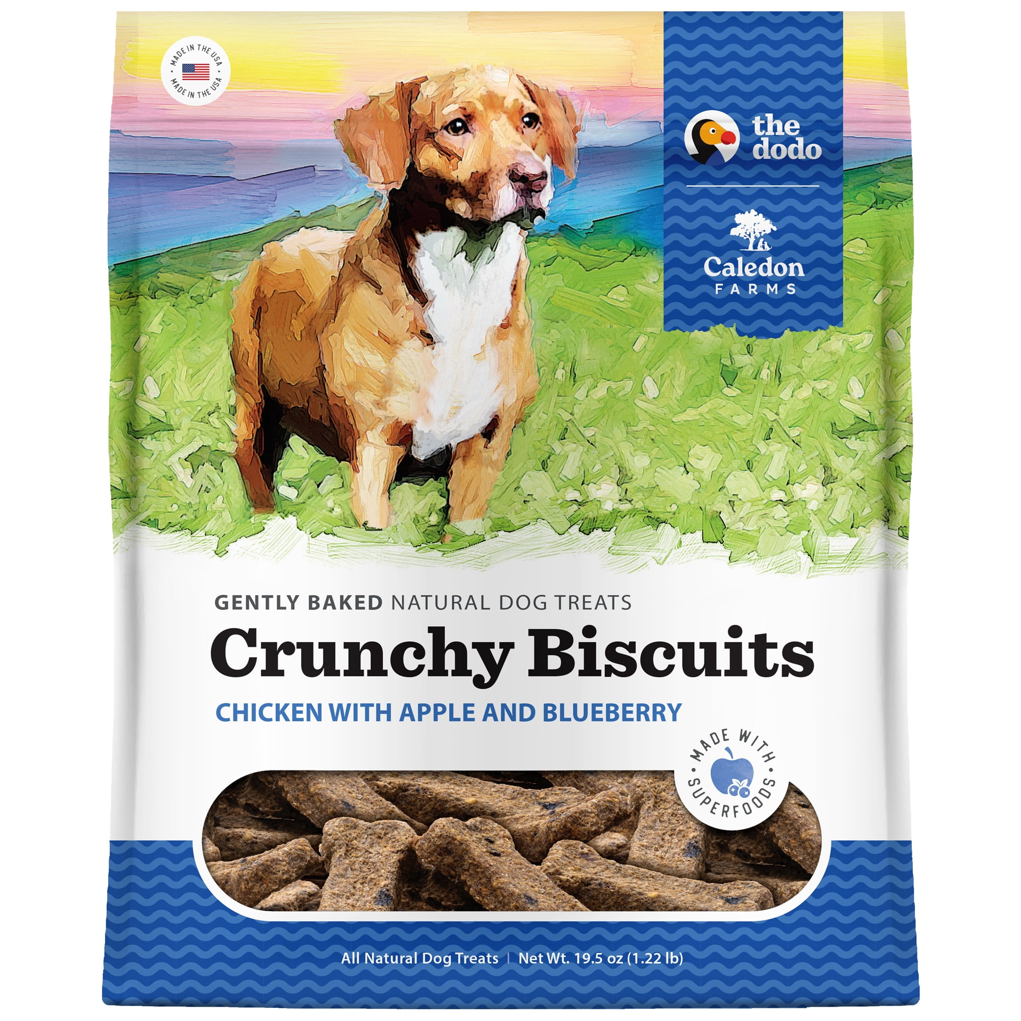 Caledon Farms The Dodo Crunchy Biscuits - Chicken with Apple & Blueberry 19.5oz, Dog Treats