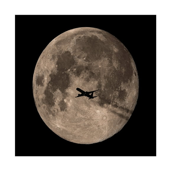 Trademark Fine Art Mainak Chakraborty Passing Through Full Moon Canvas Wall Art