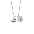 thumbnail image 2 of Delight Jewelry Silvertone Large ''Lil Sister'' Heart with Clear Crystal Silvertone Script Initial Disc - E - Charm Necklace, 20"+3", 2 of 4