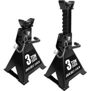 Torin 3 Ton Heavy Duty Jack Stands Double Locking Pins Car Jack Stand, Black, 1 Pair, W43005AB