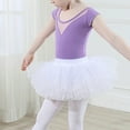thumbnail image 6 of purcolt Girls Ballet Leotards Mesh Short Sleeve Yoga Bodysuit Dance Leotards Gymnastics Outfit for Toddler/Little Kids/Big Kids, 6 of 6