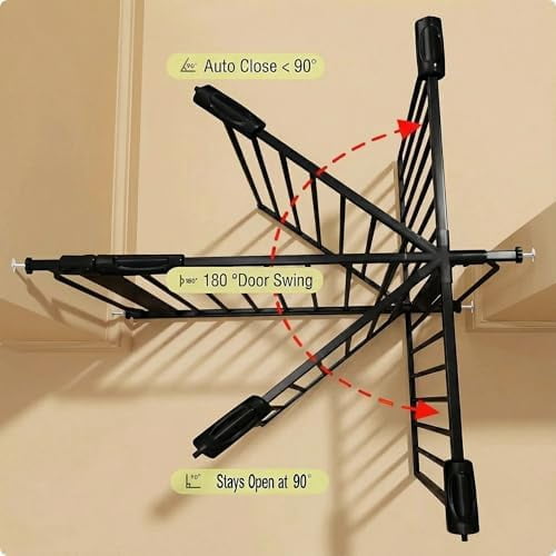 Extra Wide 62-67 Inch Baby Gates for Stairs, Doorways - No Drilling, Pressure Mounted Pet Gates for Kids & Dogs