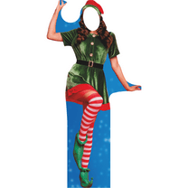 SP13167 Female Christmas Xmas Holiday Elf Stand In Cardboard Cutout Standee Standup