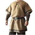 thumbnail image 3 of Blusa de manga medieval renacentista de color liso para hombre, ideal para cosplay y el Día de Todos los Santos., 3 of 3