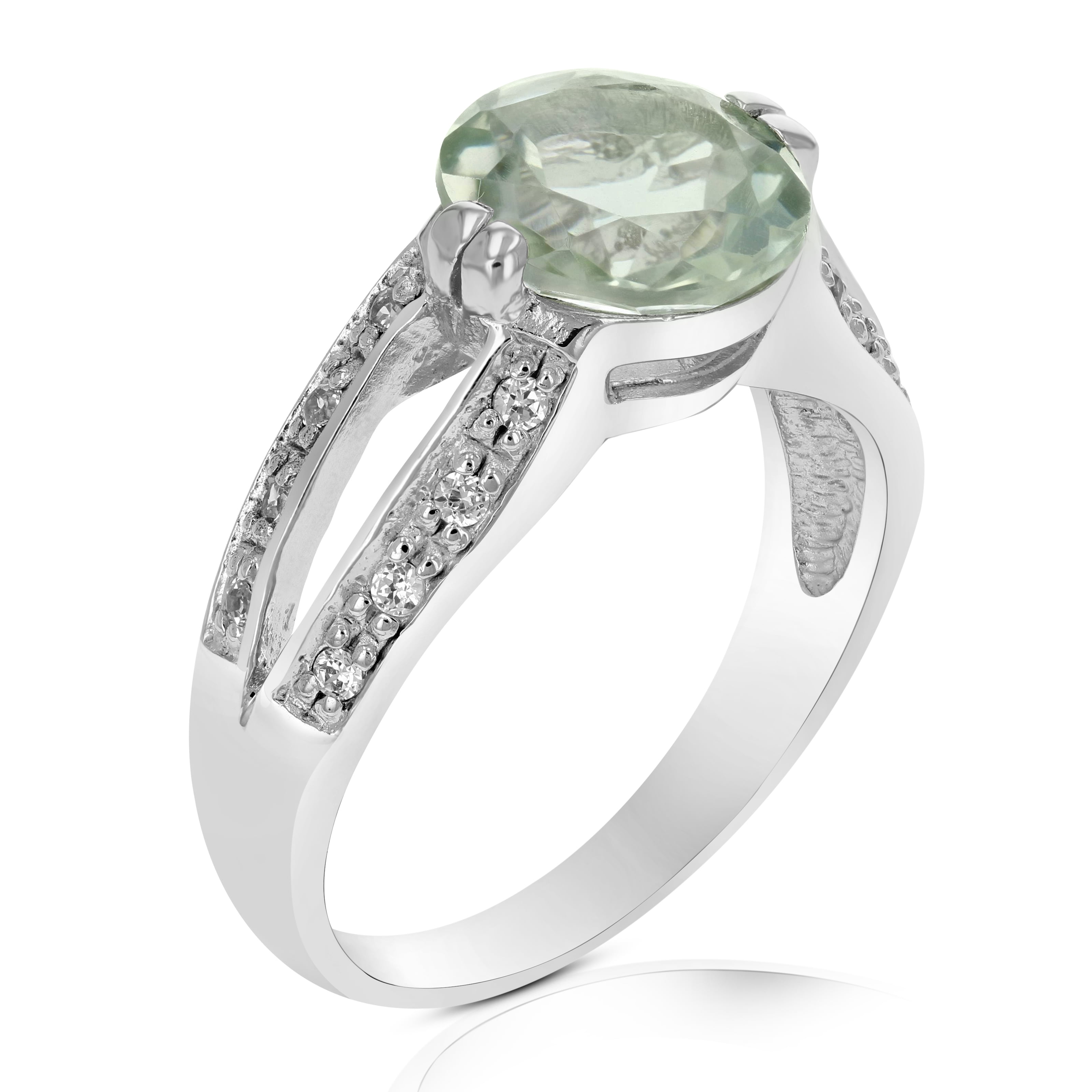FB Jewels 1.13 Carat Genuine Peridot and White Topaz 925 Sterling Silver Birthstone Ring FB Jewels 1.13 Carat Genuine Peridot and White Topaz 925 Sterling Silver Birthstone Ring