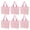 Pink, variant on 6 Pack Small Striped Canvas Tote Bag, Mini Handheld Cotton Shopping Bags Bulk-Pink