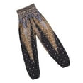 thumbnail image 1 of MERIGLARE Pantalon Harem en Polyester Taille Smockée Coloré Été Mode Décontractée Femmes Noir, 1 of 9
