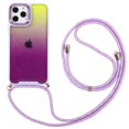 thumbnail image 1 of Dteck Case for iPhone 13 Pro Max 6.7 inch, Soft TPU Backplane Liquid Silicone Rubber Bumper Glitter Clear Shell Crossbody Lanyard Shockproof  Luxury Fashion Case for Girls & Women, Yellow & Purple, 1 of 10