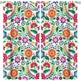 thumbnail image 1 of Abstract Flower Window Curtains,Bohemian Retro Mexican Folk Art Floral Print Pattern Curtains for Bedroom Living Room Kitchen Polyester Fabric Window Drapes 2 Panel Set,Total Size 84" x 84", 1 of 8