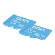 onn 32GB C10 U1 V10 A1 microSDHC Flash Memory Card 2-Pack with Adapter, for Phones, Tablets & Drones