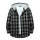 thumbnail image 2 of Chaqueta de franela polar Augper para hombre, informal, con cremallera y capucha, con dos bolsillos sueltos y gruesos., 2 of 8