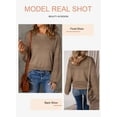 thumbnail image 2 of Eytino Women's Oversized Sweater Casual Long Sleeve Crewneck Lightweight Crochet Pullover Sweater Fall Tops Brown XL, 2 of 9