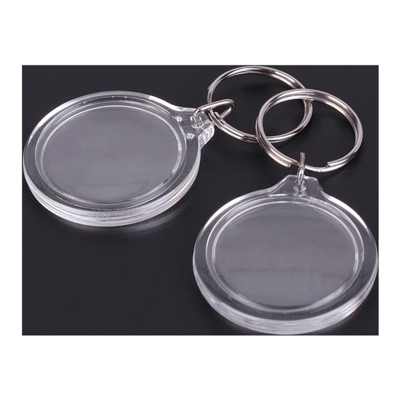 HONMEET GooHochy 24pcs Round Blank Photo Insertion Keychains White 2.8x1.7x0.2in Photo Frame Accessories