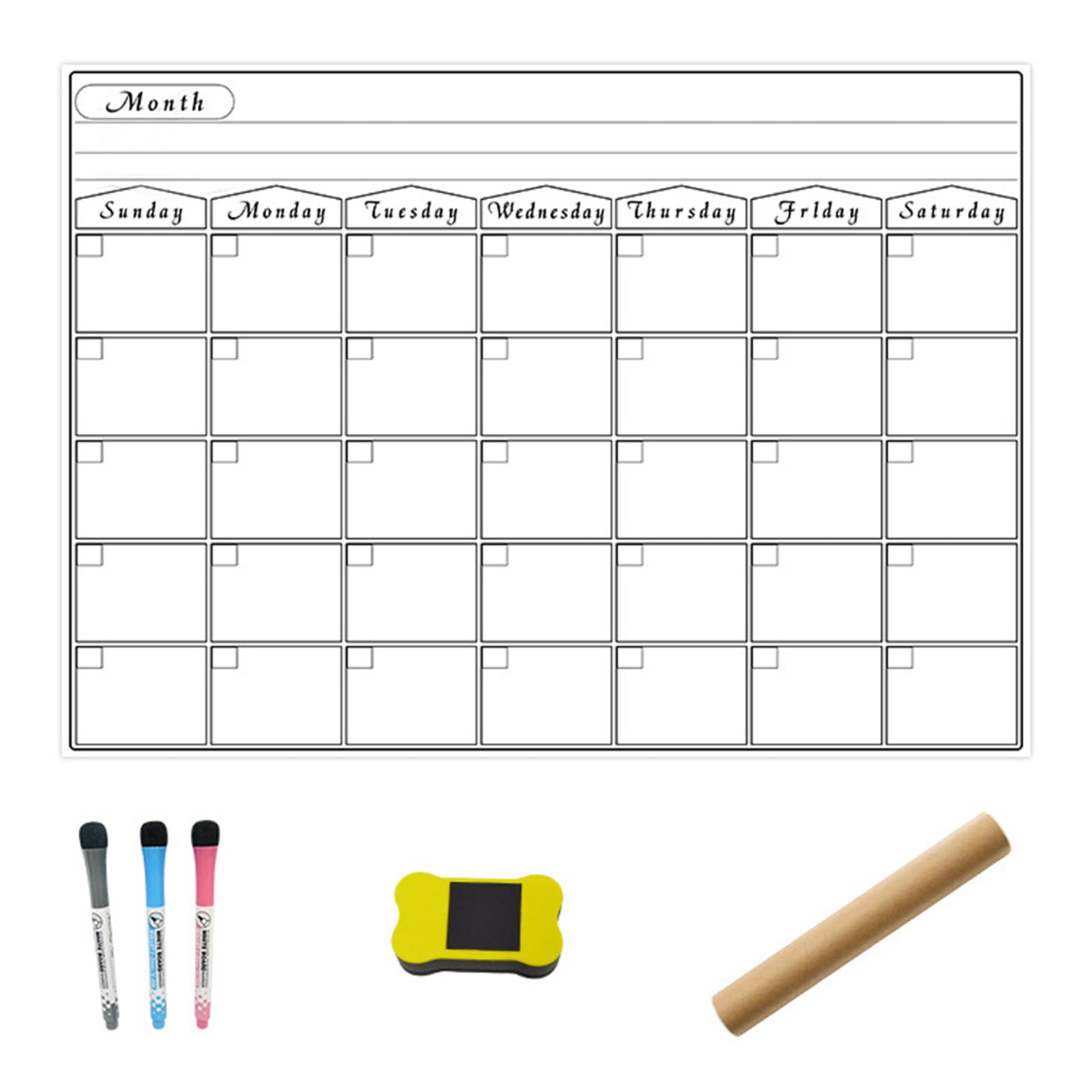 Erasable Calendar For Fridge Whiteboard Calendars Monthly
