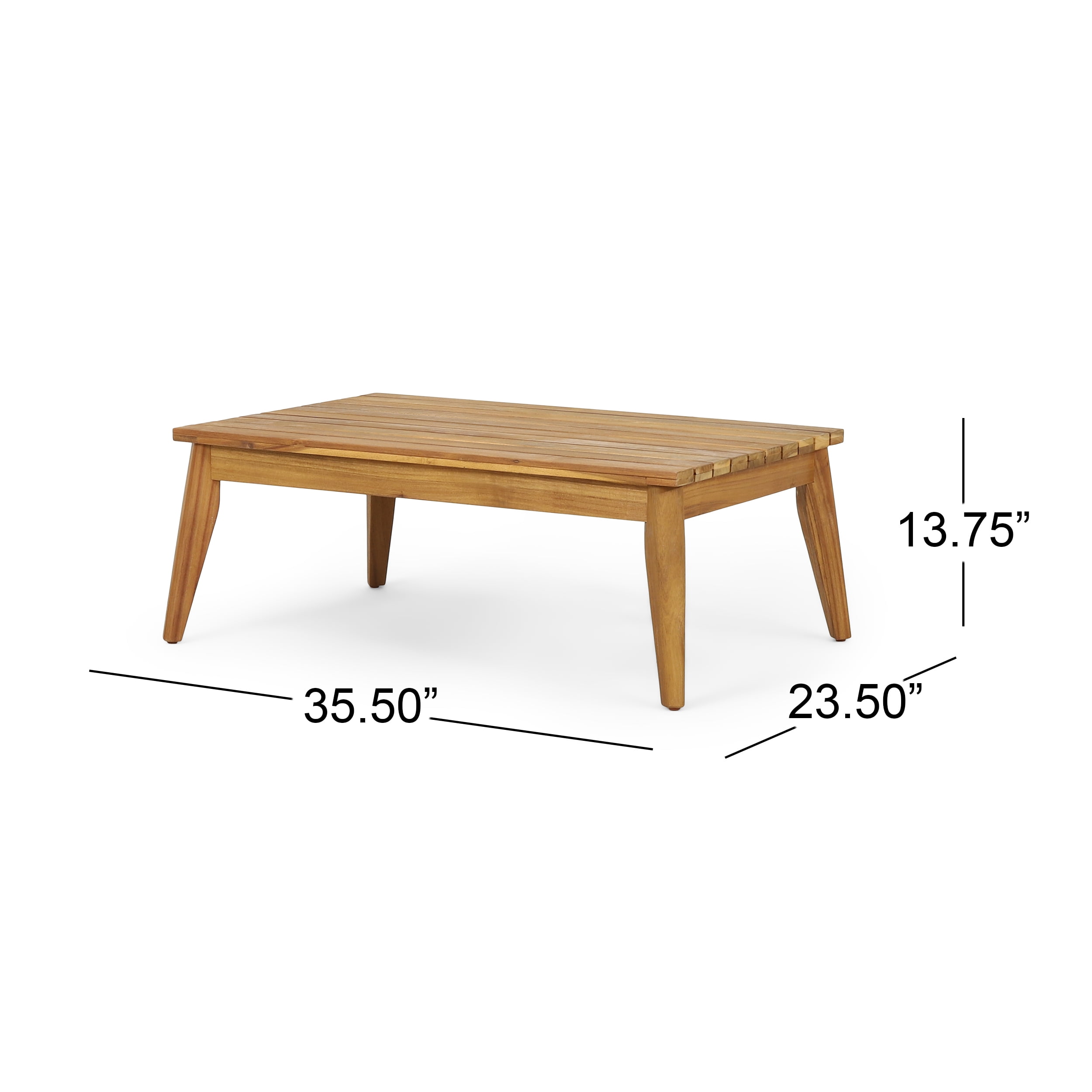 Outdoor 4 Piece Conversation Furniture Set, Acacia Wood with Rope Detail and Water Resistant Cushions for Patio, Teak and Beige