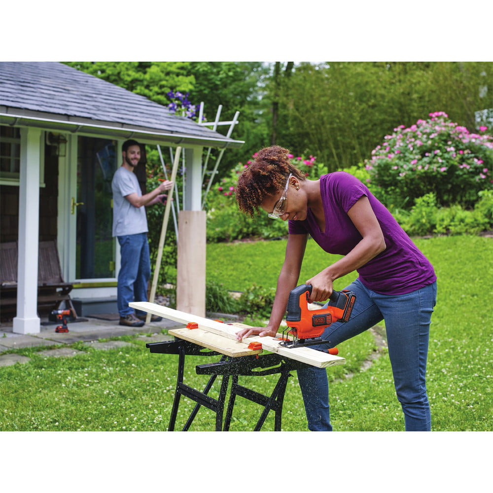 BLACK+DECKER 20V MAX JigSaw with Workmate Portable Workbench, 350-Pound