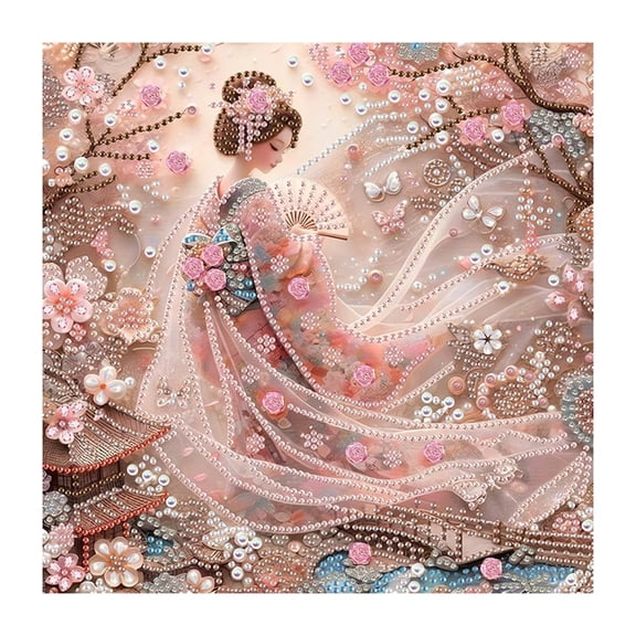 Bead Art Kit 11.8 x 11.8 Diamond Art Painting by Number for Adults, Colorful Round Diamond Art Kits with Full Drill Rhinestones, Sparkle Mosaic Craft for Home Wall Decor, Relaxing DIY Gift