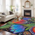 thumbnail image 3 of Abstract Tulip Flowers 6'x9' Area Rug for Living Room, Spring Colorful Floral Leaf Plant Non-Slip Floor Mat Rugs for Bedroom Dining Room, Indoor Large Carpet for Classroom, Nursery Rugs for Playroom, 3 of 9