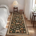 thumbnail image 1 of Hasoo Washable Entryway 2'x 6' Insect Floral Runner Rug for Hallway Polyester Non-Slip Foldable Indoor Carpet, Brown, 1 of 5