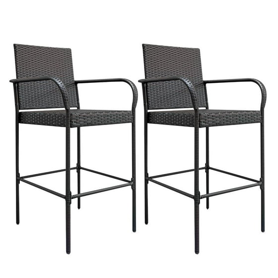 Ktaxon 2pcs Outdoor Patio Brown Rattan Bar Chairs Wicker Stools Ktaxon 2pcs Outdoor Patio Brown Rattan Bar Chairs Wicker Stools Com