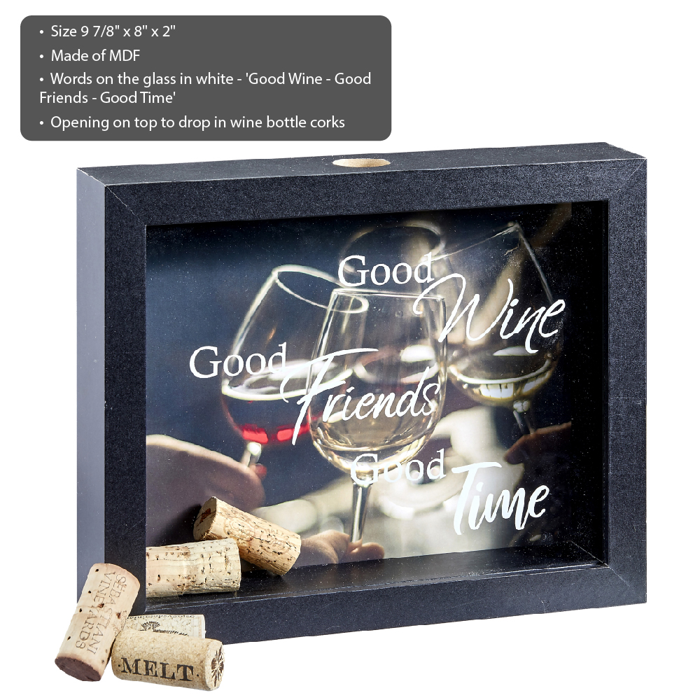 FASHIONCRAFT 82493 Wine Cork Holder, Shadow Box, Wine Lovers’ Gift, Anniversary Favors, Wedding Favors - image 5 of 5