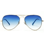 Samba Shades Unisex Classic Aviator Sunglasses Gold Frame Blue Lens - Glen & Ivy Sky Inspired