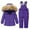 20 Purple, variant on Toddler Winter Puffer Jackets and Snow Pants Two Piece Snowsuits Hooded Lightweight Windproof Warm Thicken Ski Suits for Baby