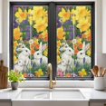 thumbnail image 2 of Easter Bunny Window Privacy Film, Yellow Flowers Vintage Country Leaves Pastoral Static Cling UV Sun Blocking Heat Control Window Tint Day and Night, Non-Adhesive One Way Privacy Cover 19.6''x39.3'', 2 of 7