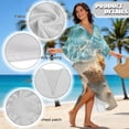 thumbnail image 6 of Xoenoiee Beach Starfish Seashell Conch Pattern Kaftan Dresses for Women V Neck Summer Swimsuit Cover up Batwing Sleeve Caftan Maxi Beach Dresses Boho Moomoo Dresses, 6 of 7