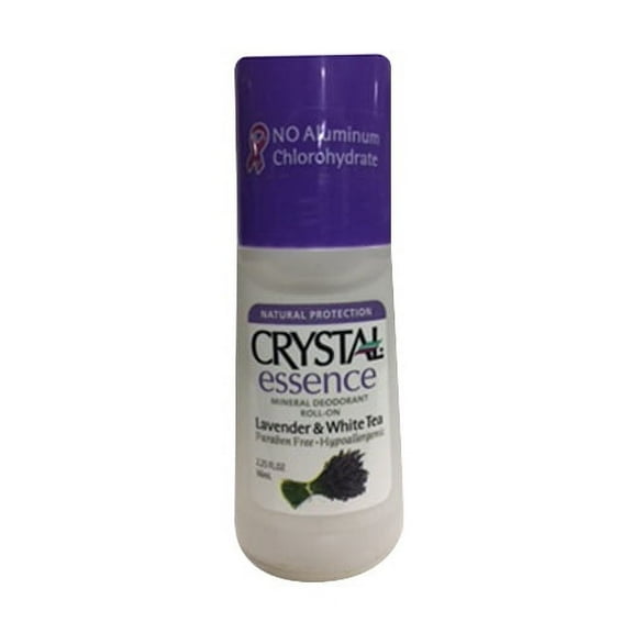 French Transit Crystal Essence Mineral Roll On Deodorant, Lavender And White Tea, 2.25 Oz, 2 Pack