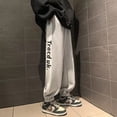 thumbnail image 4 of Pantalones de chándal con estampado de letras a rayas de High Street Side para hombre, pantalones holgados de estilo hip hop americano, pantalones casuales de otoño para gimnasio Y2K, pantalones para, 4 of 5