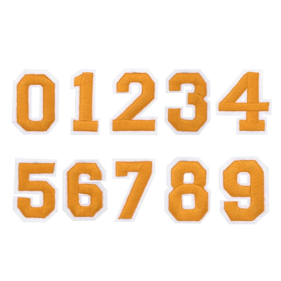 30 Pcs Iron on Number Patches, Number Patches Iron on 1.5 Inch Orange Small Numbers for Clothing