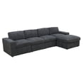 thumbnail image 4 of Aukfa Sectional Sofa, 132" Oversized 4 Seater Couch with Ottoman for Living Room, Corduroy, Gray, 4 of 10