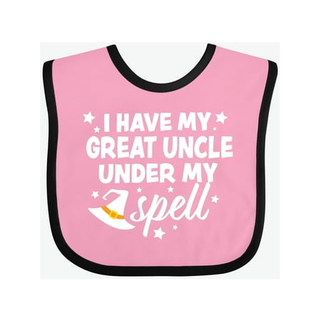 

Inktastic I Have My Great Uncle Under My Spell with Cute Witch Hat Gift Baby Boy or Baby Girl Bib
