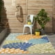 Nourison Tropical Oasis Indoor/Outdoor Modern Floral Multicolor 3'6
