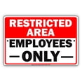 thumbnail image 1 of Restricted Area Employees Only Sign Board Vintage UV Coated Display Board Advertisement Metal Aluminum Signs 18x24, 1 of 1