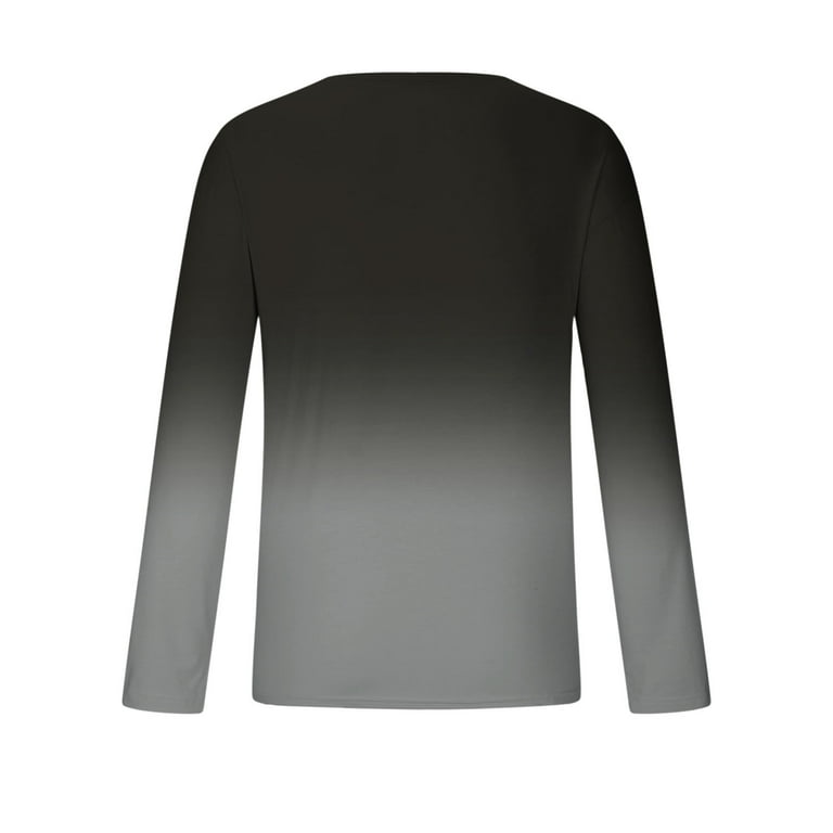 Tdoqot Mens Long Sleeve Shirts- Crewneck Gradient Trendy Tdoqot Mens Long Sleeve Shirts- Crewneck Gradient Trendy