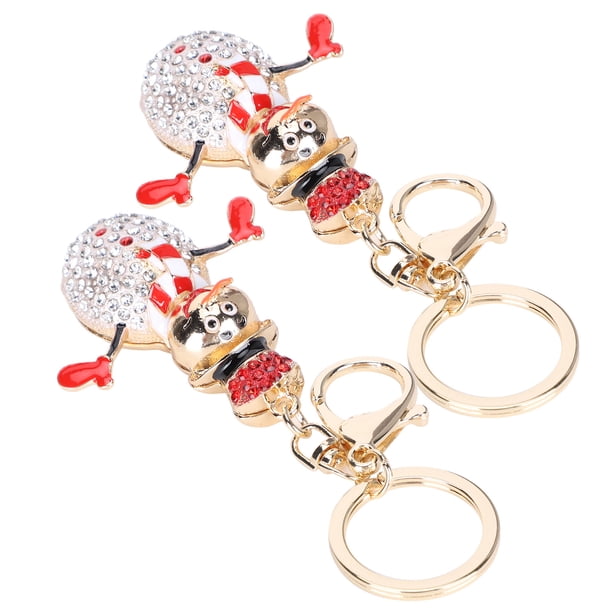 Llavero de muñeco de nieve Bling Bling 2 piezas de aleación de zinc