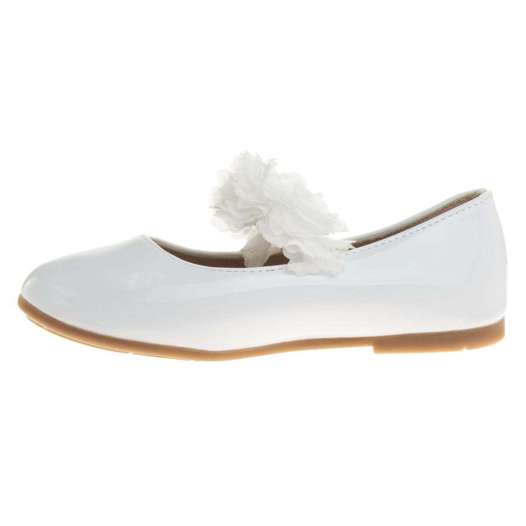 Kensie Girl Little Kids Ballerina Flats, Solid White Patent, 12