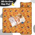 thumbnail image 4 of Hedgehog and Apple Orange Pattern Teens Toddler Nap Mat with Pillow, Sleeping Mat Bag for Preschool Daycare 59"x22", 4 of 6