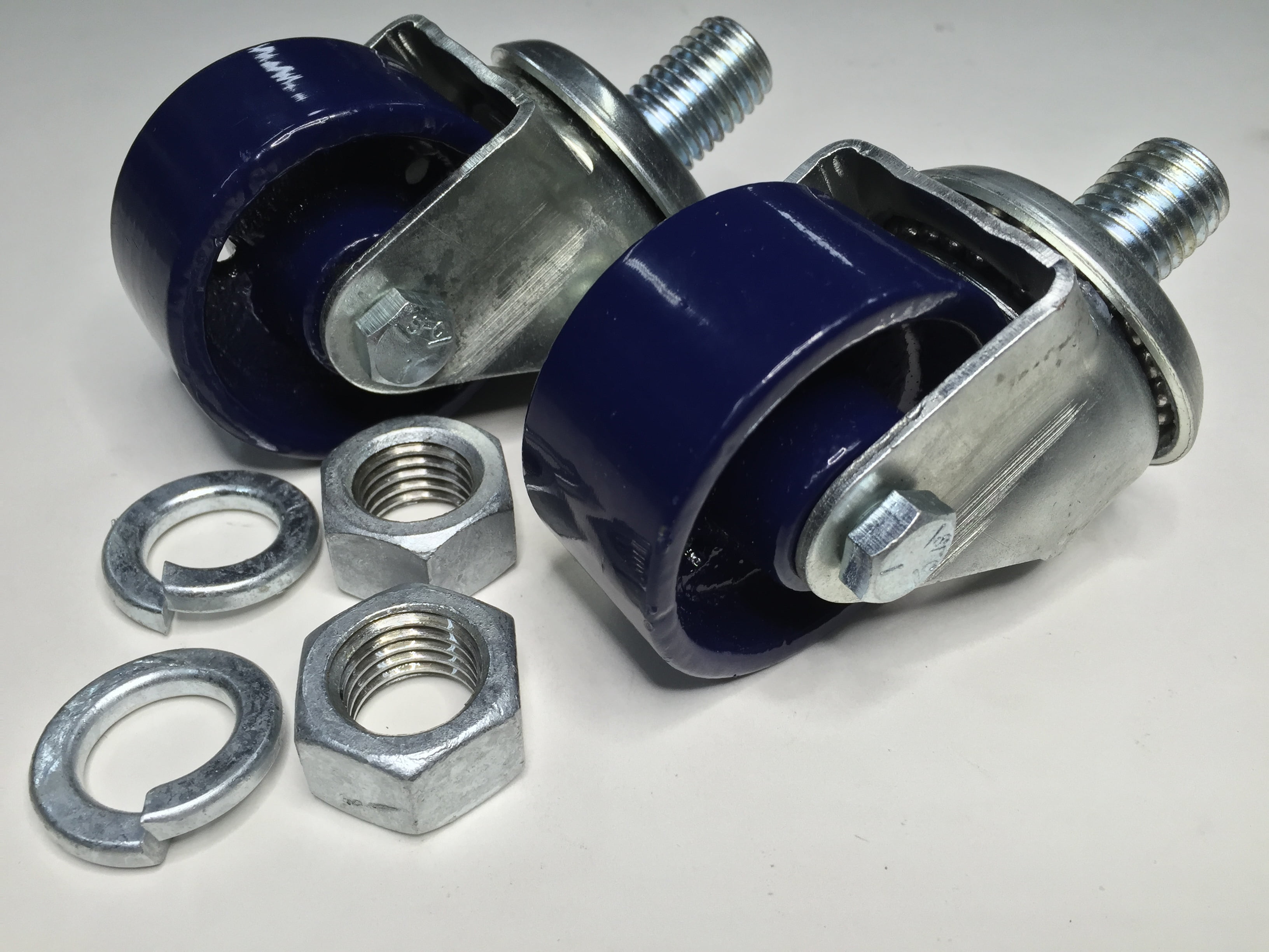 Floor Jack Casters (OEM Blue 2 Pcs) for Lincoln, Walker 93642, 93652 and Others (Includes