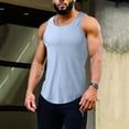 thumbnail image 7 of Men's Casual Summer Tank Top O-Neck Sleeveless Loose Fit Athletic Beachwear Fashion Solid Color Sport Shirt Mens Muscle Gym Tank Top Breathable Sleeveless Shirts for Active Men, 7 of 7